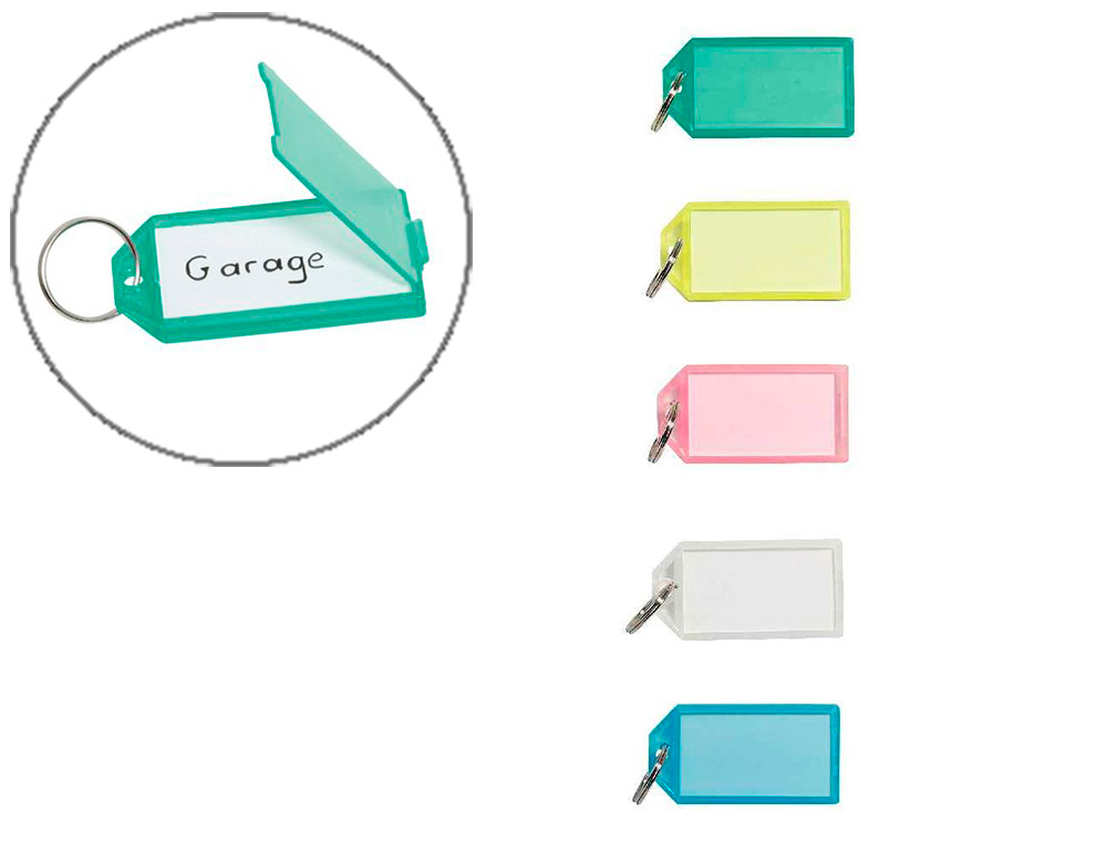 PORTE-CL SIGN PLASTIQUE MTA L PORTE-TIQUETTE 56X29MM COLORIS ASSORTIS 50 UNITS