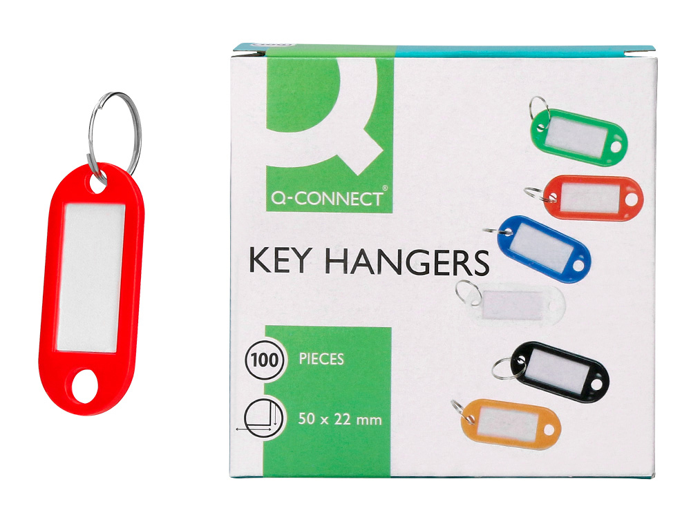 PORTE-CLS Q-CONNECT PORTE-TIQUETTE PLASTIQUE 50X22MM COLORIS ROUGE PRSENTOIR 100 UNITS