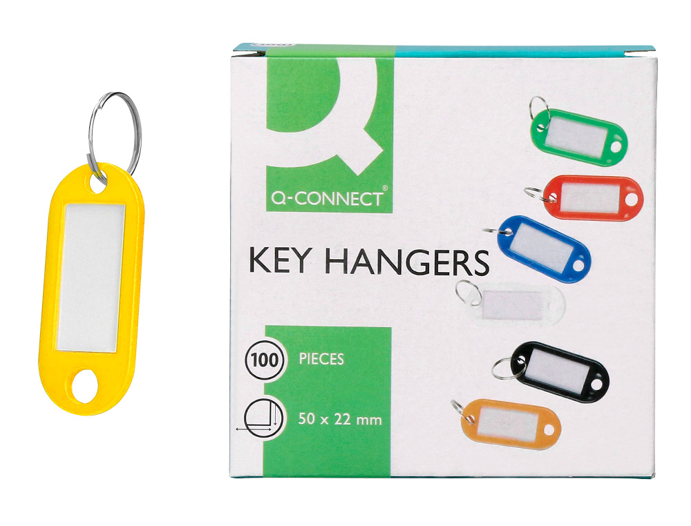 PORTE-CLS Q-CONNECT PORTE-TIQUETTE PLASTIQUE 50X22MM COLORIS JAUNE PRSENTOIR 100 UNITS