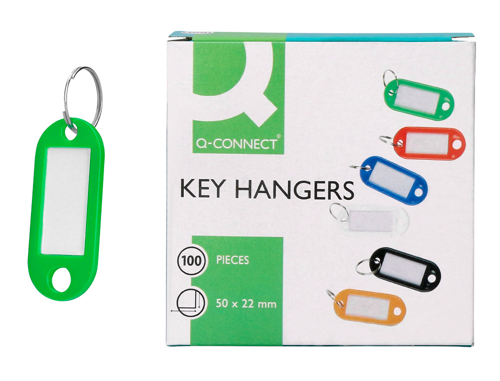PORTE-CLS Q-CONNECT PORTE-TIQUETTE PLASTIQUE 50X22MM COLORIS VERT PRSENTOIR 100 UNITS