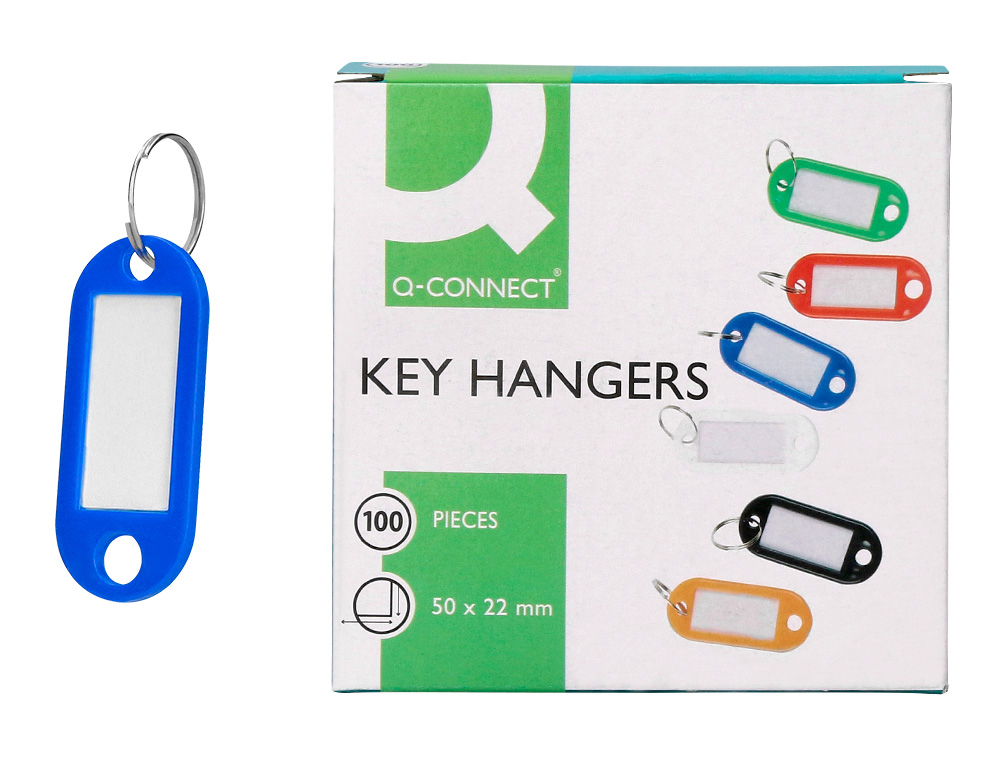 PORTE-CLS Q-CONNECT PORTE-TIQUETTE PLASTIQUE 50X22MM COLORIS BLEU PRSENTOIR 100 UNITS