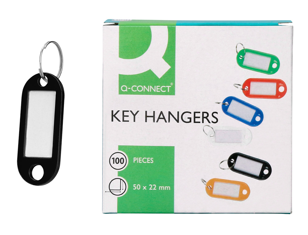 PORTE-CLS Q-CONNECT PORTE-TIQUETTE PLASTIQUE 50X22MM COLORIS NOIR PRSENTOIR 100 UNITS